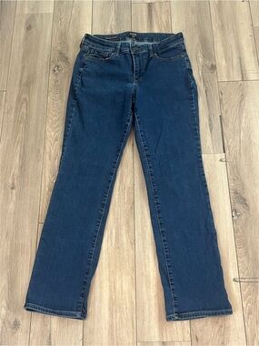 NYDJ Marilyn Straight Leg Denim Jeans Medium Wash Womens 10 Petite